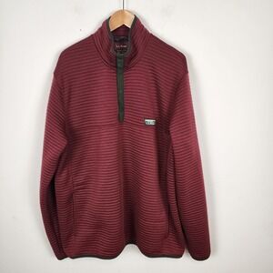 LL Bean Airlight Pullover Sweater Men's Size XXL‎ Tall 1/4 Snap Ribbed Burgundy